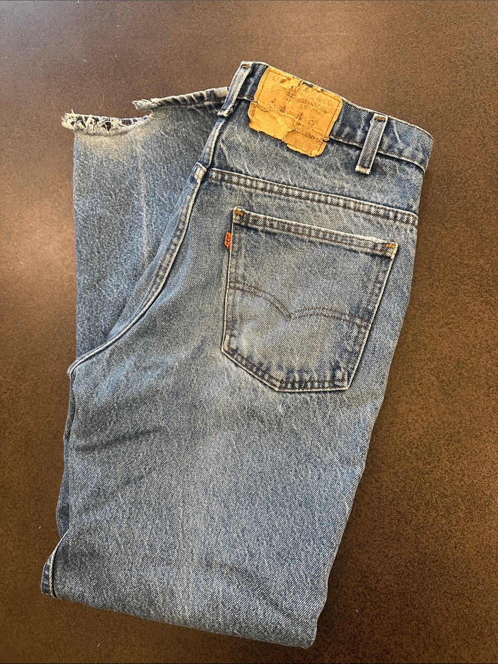 Vintage 1985 Levi’s 501 Orange Tab Jeans 34x30 USA Faded Distressed Hem - Picture 17 of 17